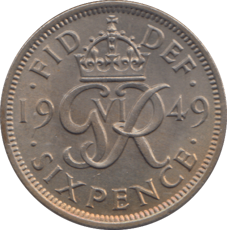 1949 SIXPENCE ( EF ) - SIXPENCE - Cambridgeshire Coins