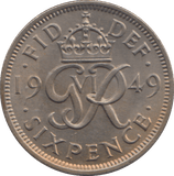 1949 SIXPENCE ( EF ) - SIXPENCE - Cambridgeshire Coins