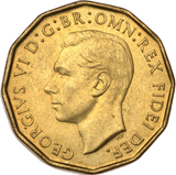 1949 THREEPENCE ( AUNC ) SCARCE BRASS