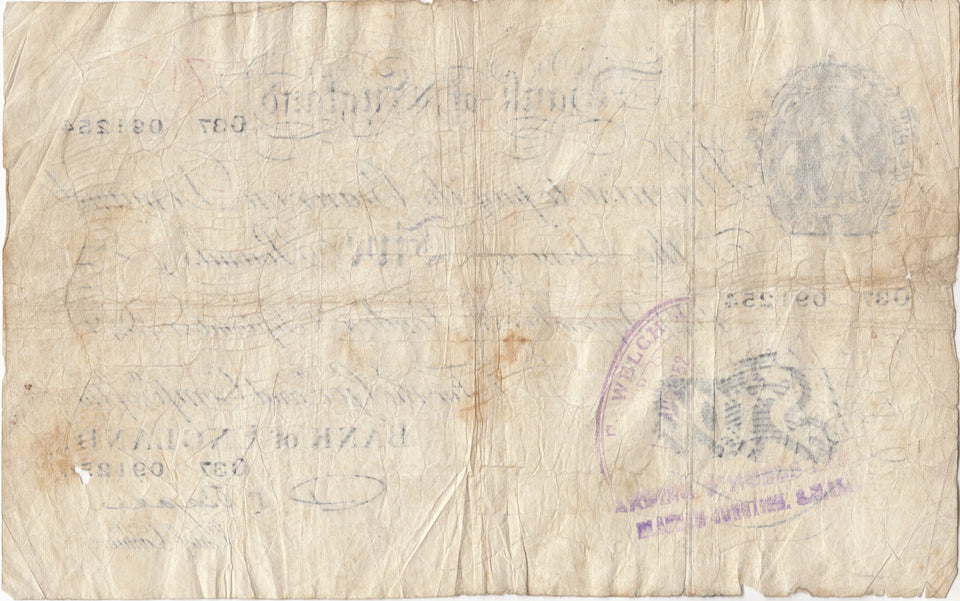 1949 WHITE FIVE POUND NOTE 8TH SEPTEMBER LONDON BANK OF ENGLAND BEALE W£5 - 16 - £5 BANKNOTES WHITE - Cambridgeshire Coins