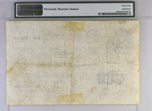1949 WHITE FIVE POUNDS BANKNOTE BEALE PMG 25 VERY FINE N84056036 - PMG CERTIFIED ENGLISH BANKNOTES - Cambridgeshire Coins