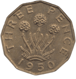 1950 BRASS THREEPENCE ( AUNC ) REF 11 - THREEPENCE - Cambridgeshire Coins