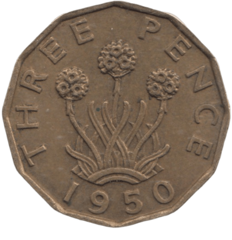 1950 BRASS THREEPENCE ( AUNC ) REF 13 - THREEPENCE - Cambridgeshire Coins