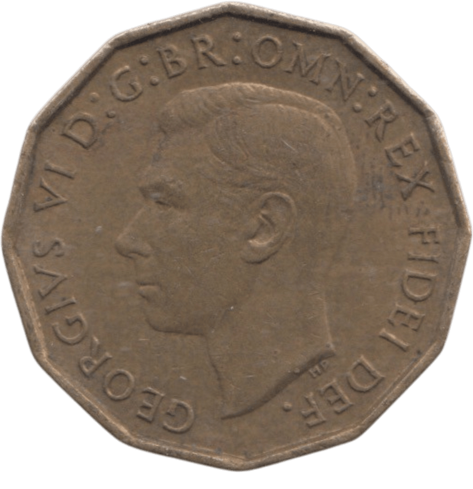 1950 BRASS THREEPENCE ( AUNC ) REF 13 - THREEPENCE - Cambridgeshire Coins