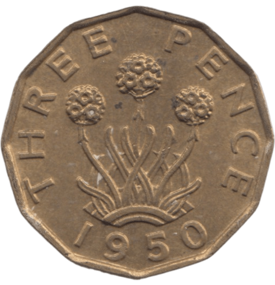 1950 BRASS THREEPENCE ( AUNC ) REF 15 - THREEPENCE - Cambridgeshire Coins