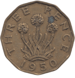 1950 BRASS THREEPENCE ( AUNC ) REF 1 - THREEPENCE - Cambridgeshire Coins