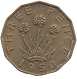 1950 BRASS THREEPENCE ( AUNC ) REF 21 - THREEPENCE - Cambridgeshire Coins