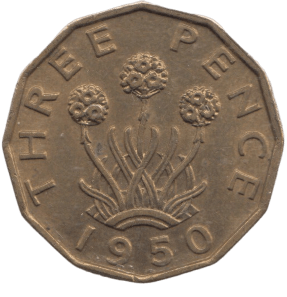 1950 BRASS THREEPENCE ( AUNC ) REF 3 - THREEPENCE - Cambridgeshire Coins