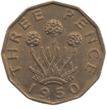 1950 BRASS THREEPENCE ( AUNC ) REF 3 - THREEPENCE - Cambridgeshire Coins
