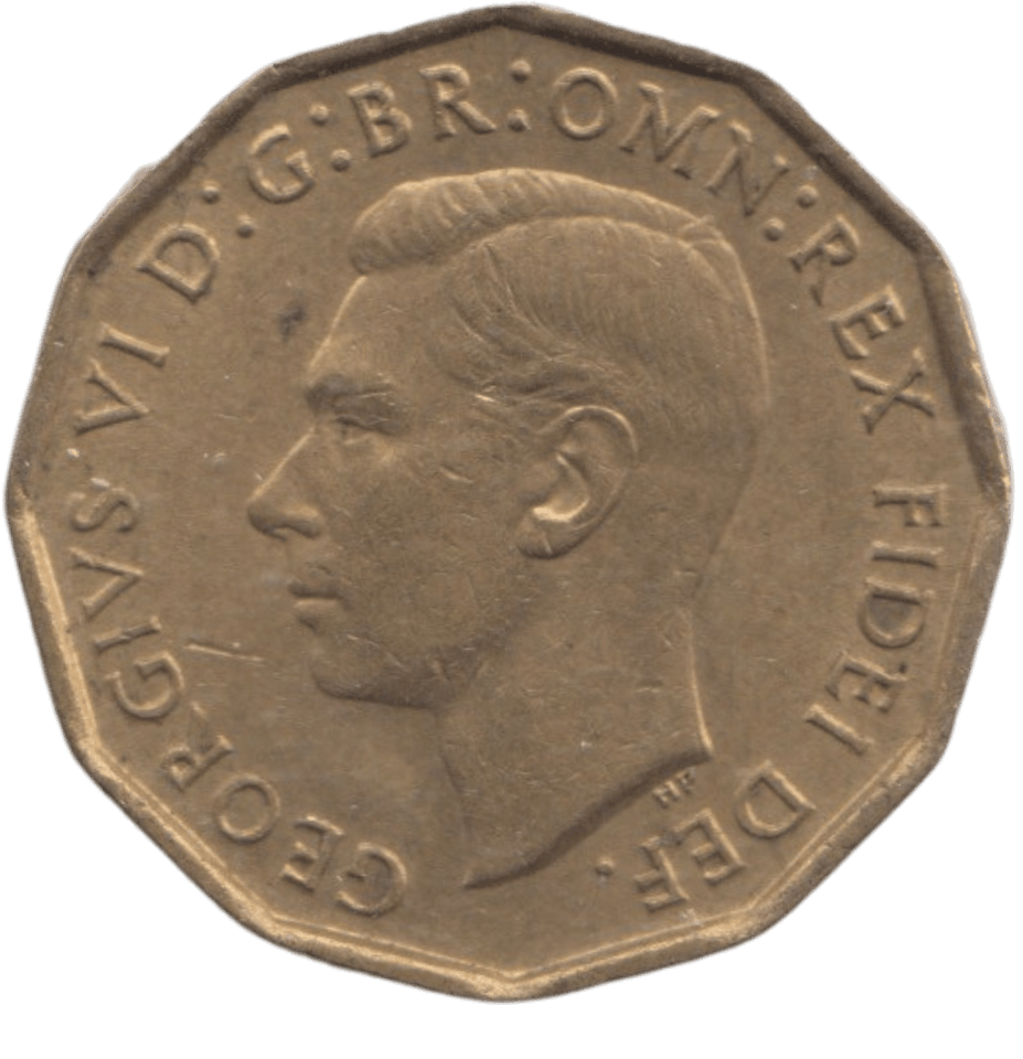 1950 BRASS THREEPENCE ( AUNC ) REF 5 - THREEPENCE - Cambridgeshire Coins