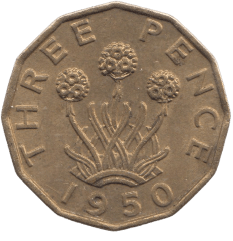 1950 BRASS THREEPENCE ( AUNC ) REF 5 - THREEPENCE - Cambridgeshire Coins
