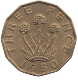 1950 BRASS THREEPENCE ( AUNC ) REF 5 - THREEPENCE - Cambridgeshire Coins