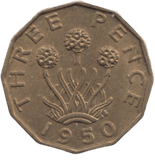 1950 BRASS THREEPENCE ( AUNC ) REF 6 - THREEPENCE - Cambridgeshire Coins