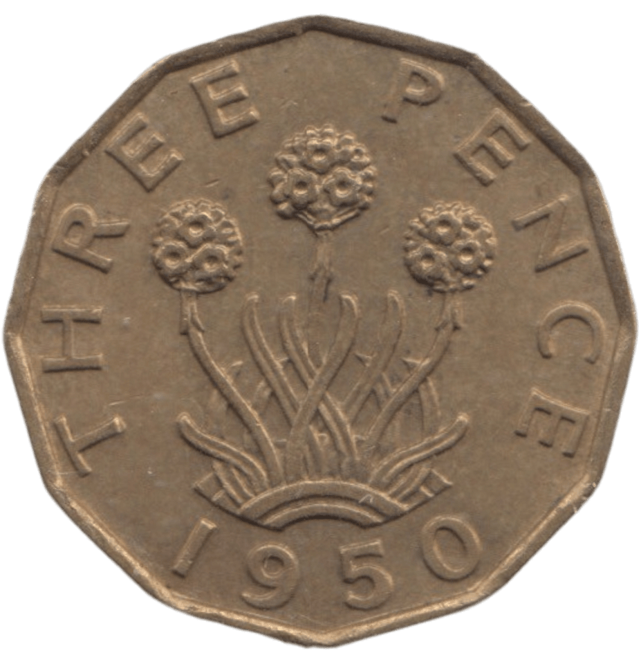 1950 BRASS THREEPENCE ( AUNC ) REF 9 - THREEPENCE - Cambridgeshire Coins