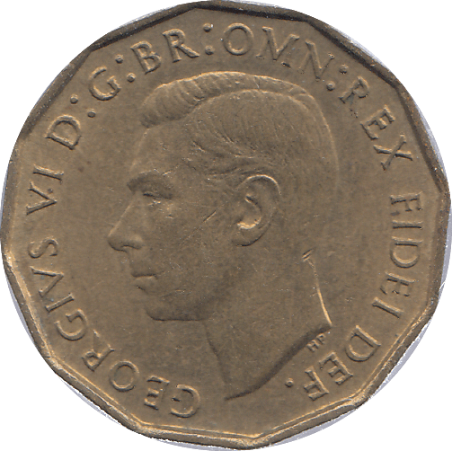 1950 BRASS THREEPENCE ( AUNC ) - THREEPENCE - Cambridgeshire Coins