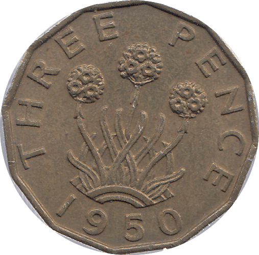 1950 BRASS THREEPENCE ( AUNC ) - THREEPENCE - Cambridgeshire Coins