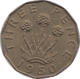 1950 BRASS THREEPENCE ( AUNC ) - THREEPENCE - Cambridgeshire Coins