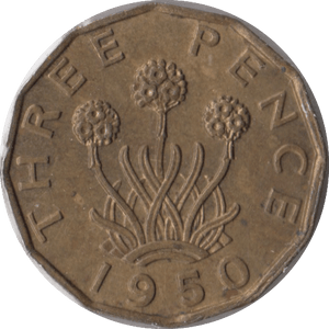 1950 BRASS THREEPENCE ( UNC ) - Threepence - Cambridgeshire Coins