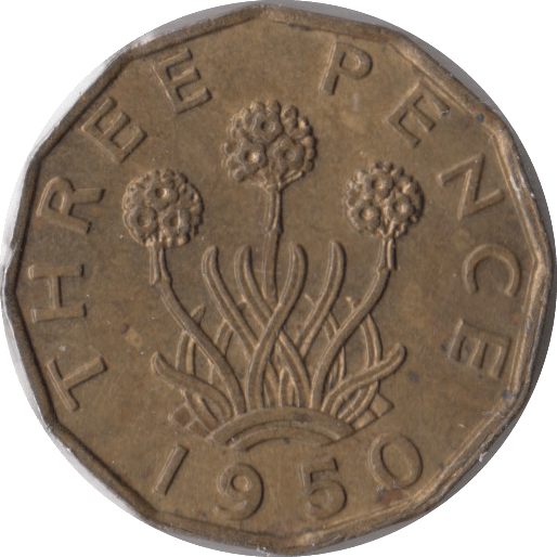 1950 BRASS THREEPENCE ( UNC ) - Threepence - Cambridgeshire Coins