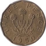 1950 BRASS THREEPENCE ( UNC ) - Threepence - Cambridgeshire Coins