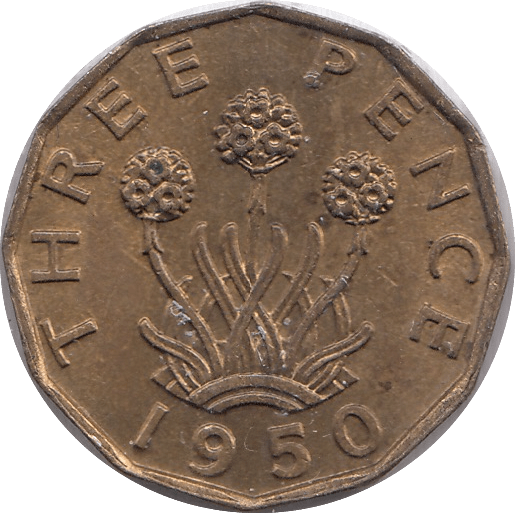 1950 BRASS THREEPENCE ( UNC ) - THREEPENCE - Cambridgeshire Coins