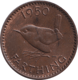 1950 FARTHING ( AUNC ) - FARTHING - Cambridgeshire Coins