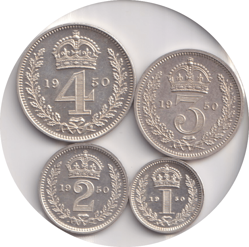 1950 MAUNDY SET GEORGE VI - Maundy Set - Cambridgeshire Coins