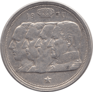 1950 SILVER 100 FRANC BELGIUM - SILVER WORLD COINS - Cambridgeshire Coins