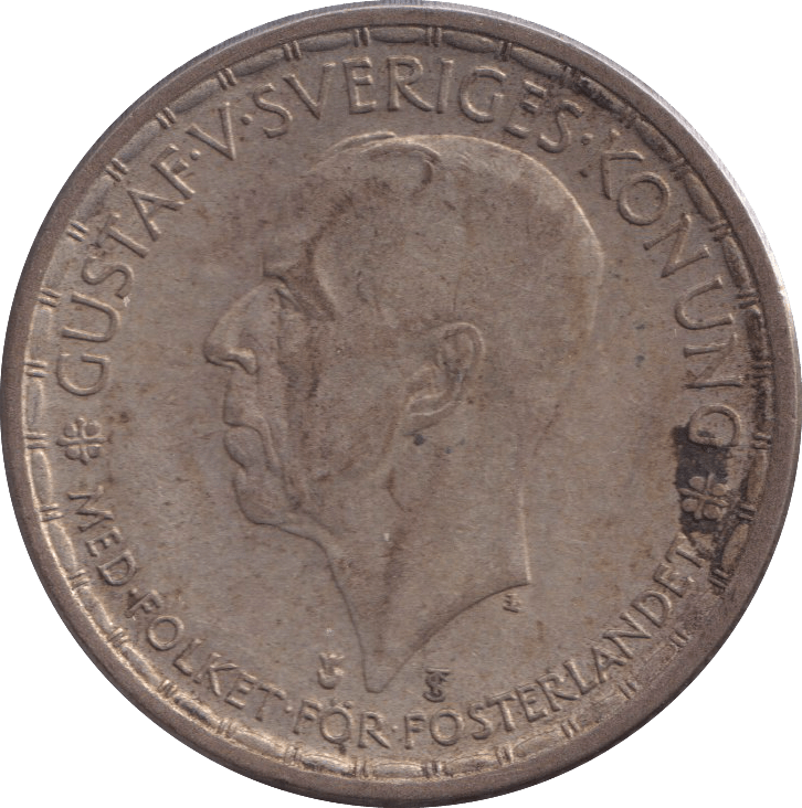 1950 SILVER 2 KRONOR SWEDEN - SILVER WORLD COINS - Cambridgeshire Coins