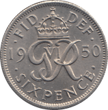 1950 SIXPENCE ( UNC ) - WORLD COINS - Cambridgeshire Coins