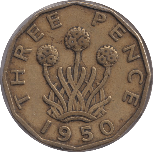 1950 THREE PENCE ( GVF ) - THREEPENCE - Cambridgeshire Coins