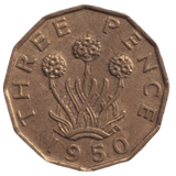 1950 THREEPENCE ( AUNC ) REF-27 - THREEPENCE - Cambridgeshire Coins