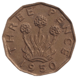 1950 THREEPENCE ( AUNC ) REF-32 - THREEPENCE - Cambridgeshire Coins
