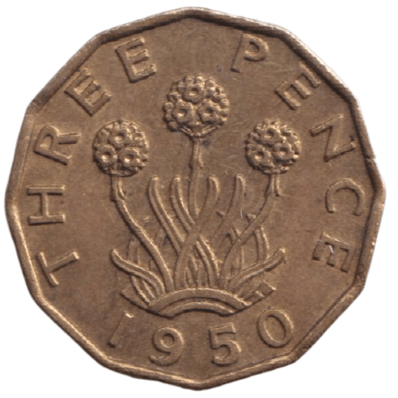 1950 THREEPENCE ( AUNC ) REF-35 - THREEPENCE - Cambridgeshire Coins