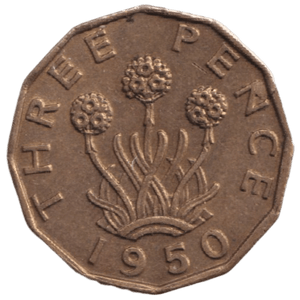 1950 THREEPENCE ( AUNC ) REF-36 - THREEPENCE - Cambridgeshire Coins