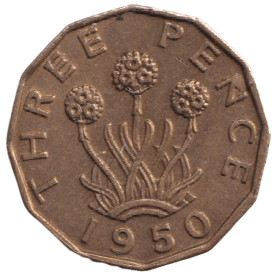 1950 THREEPENCE ( AUNC ) REF-36 - THREEPENCE - Cambridgeshire Coins
