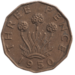 1950 THREEPENCE ( AUNC ) REF-37 - THREEPENCE - Cambridgeshire Coins