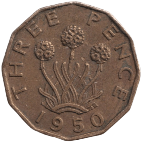 1950 THREEPENCE ( AUNC ) REF-37 - THREEPENCE - Cambridgeshire Coins