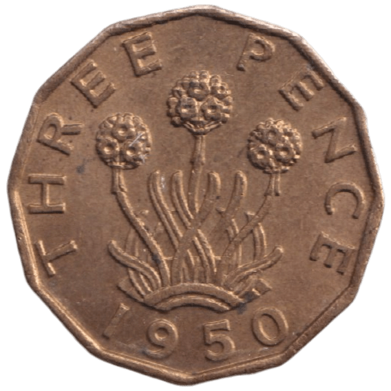 1950 THREEPENCE ( AUNC ) REF-38 - THREEPENCE - Cambridgeshire Coins