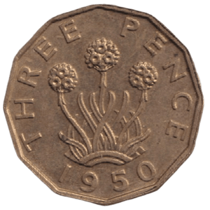 1950 THREEPENCE ( AUNC ) REF-39 - THREEPENCE - Cambridgeshire Coins