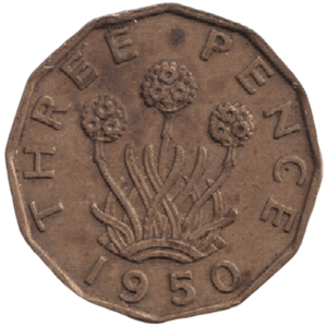 1950 THREEPENCE ( AUNC ) REF-41 - THREEPENCE - Cambridgeshire Coins