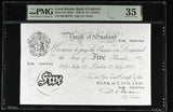 1950 WHITE FIVE POUNDS BANKNOTE BEALE PMG 35 CHOICE VERY FINE S02099794 - PMG CERTIFIED ENGLISH BANKNOTES - Cambridgeshire Coins
