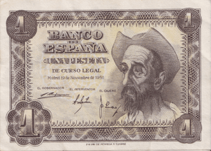 1951 1 PESTAS BANKNOTE SPAIN REF-1636 - WORLD BANKNOTES - Cambridgeshire Coins