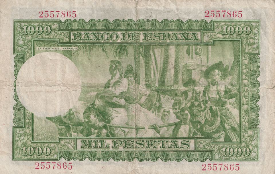 1951 1000 PESTAS BANKNOTE SPAIN REF-1589 - WORLD BANKNOTES - Cambridgeshire Coins