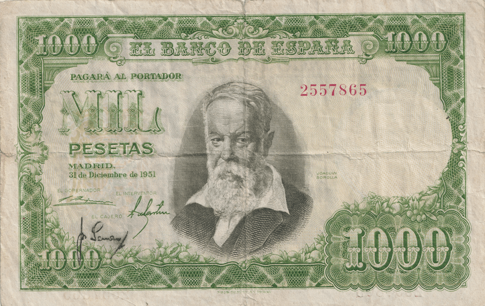 1951 1000 PESTAS BANKNOTE SPAIN REF-1589 - WORLD BANKNOTES - Cambridgeshire Coins