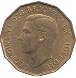 1951 BRASS THREEPENCE ( AUNC ) REF 12 - THREEPENCE - Cambridgeshire Coins