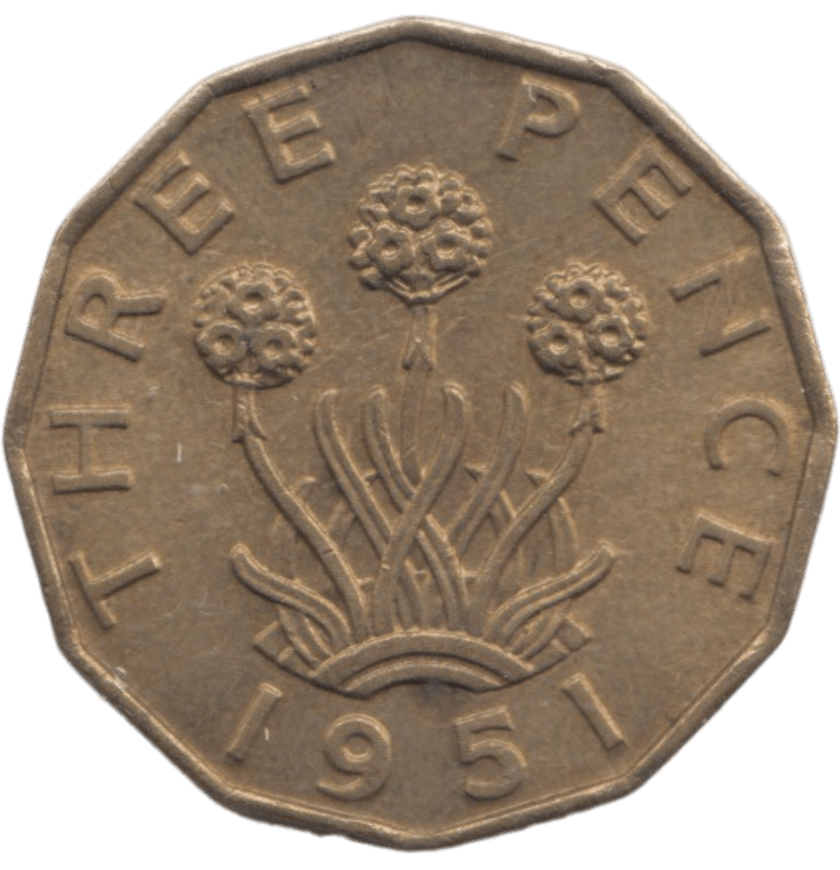 1951 BRASS THREEPENCE ( AUNC ) REF 14 - THREEPENCE - Cambridgeshire Coins