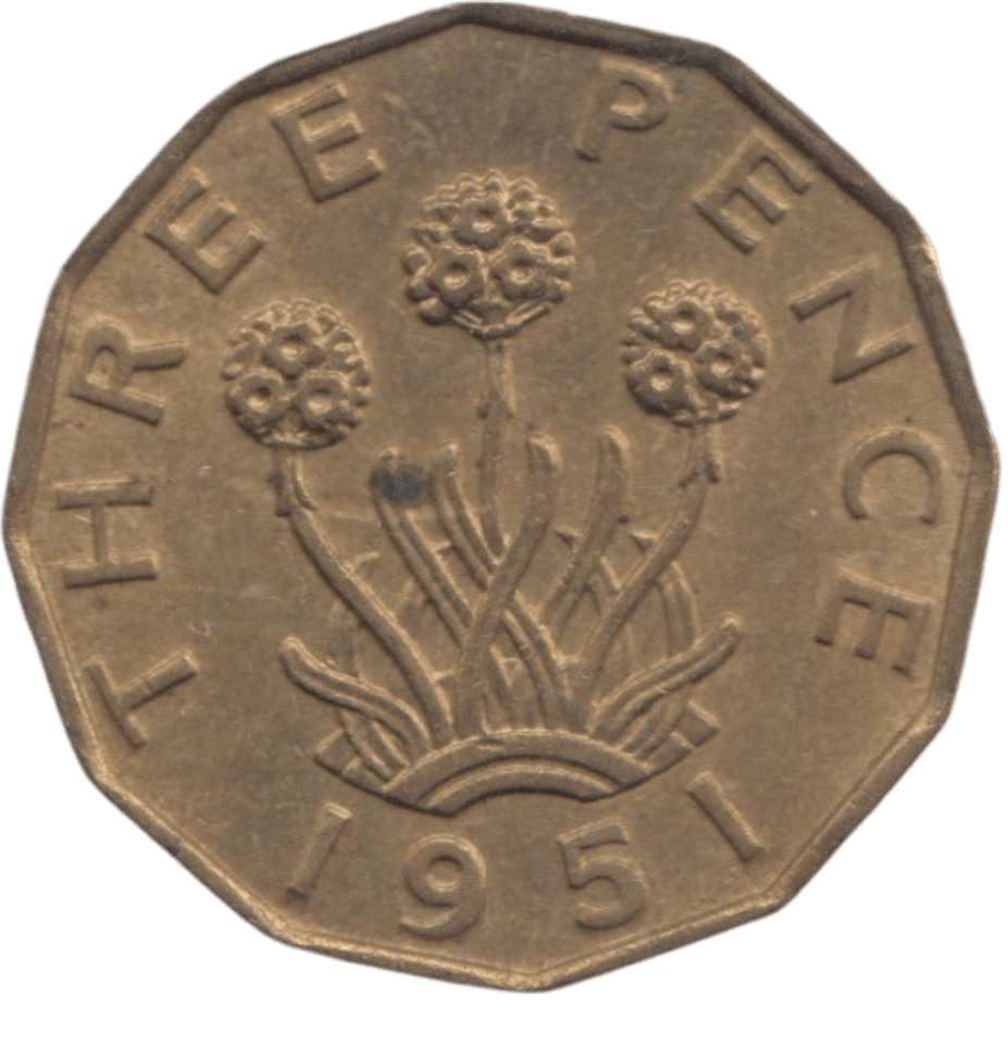 1951 BRASS THREEPENCE ( AUNC ) REF 16 - THREEPENCE - Cambridgeshire Coins
