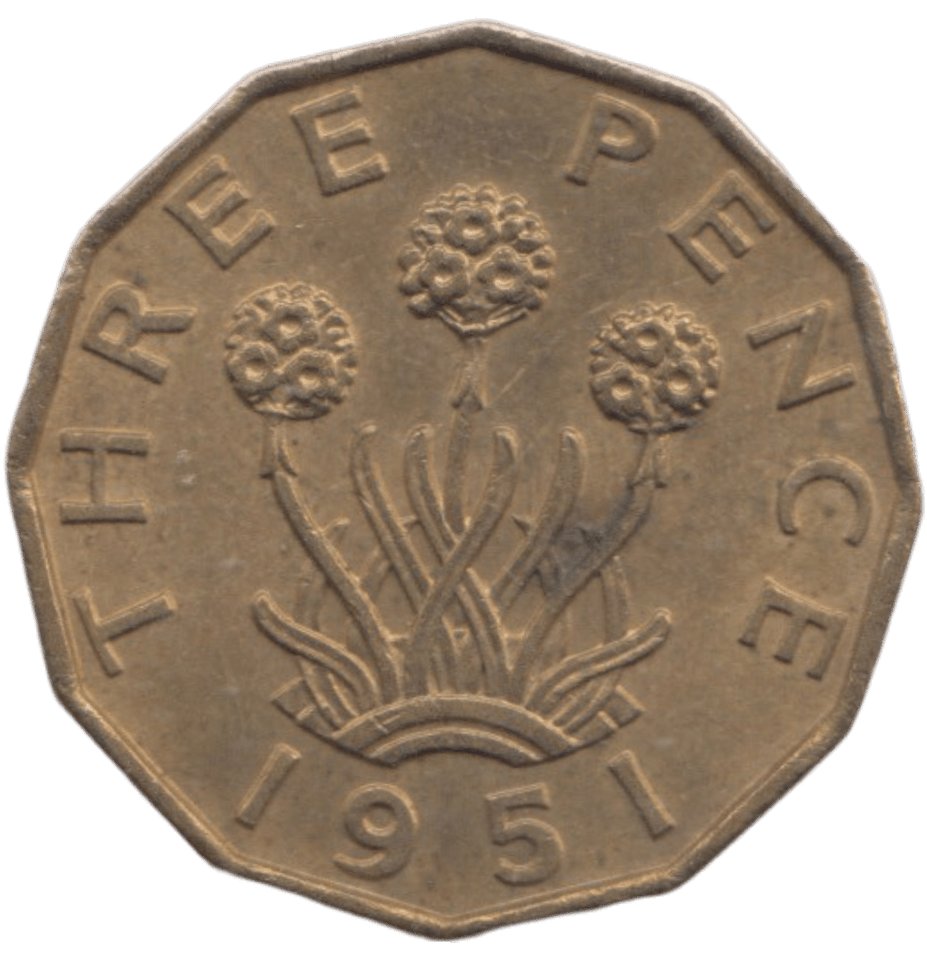 1951 BRASS THREEPENCE ( AUNC ) REF 18 - THREEPENCE - Cambridgeshire Coins