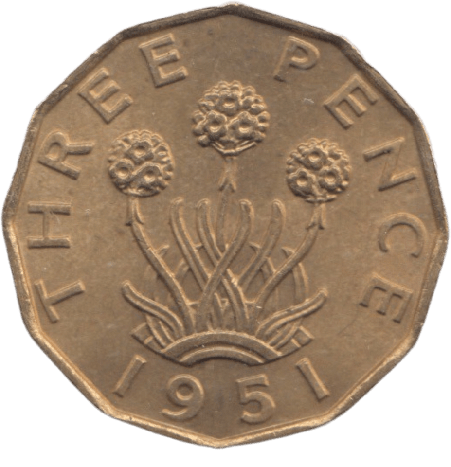 1951 BRASS THREEPENCE ( AUNC ) REF 1 - THREEPENCE - Cambridgeshire Coins